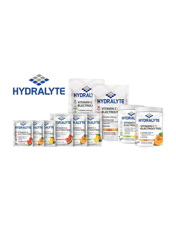 Hydralyte Zesty Orange Flavor Vitamin C + Electrolyte Powder Sports Drink Mix Jar, 200g