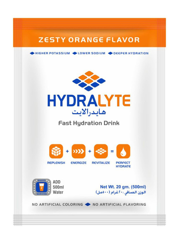 Hydralyte Electrolyte Powder Orange Flavour, 20 Packets x 20g