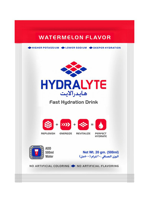 Hydralyte Electrolyte Powder Watermelon Flavour, 20 Packets x 20g
