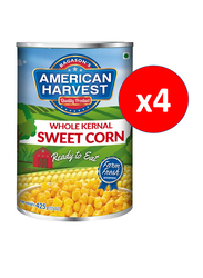 American Harvest Whole Kernel Sweet Corn, 4 Cans x 425g