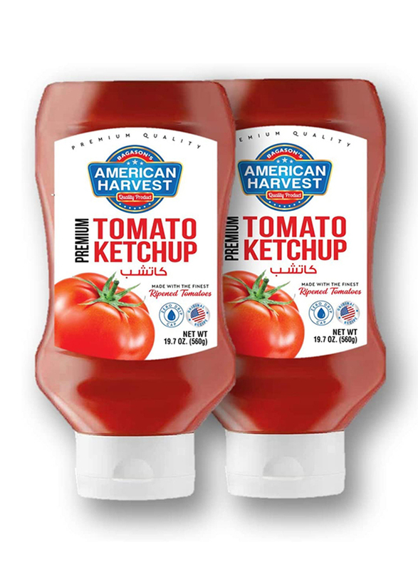 American Harvest Premium Tomato Ketchup, 2 Bottle x 560g