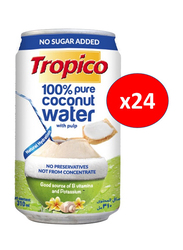 Tropico 100% Pure Coconut Water with Pulp, 24 Cans x 310ml