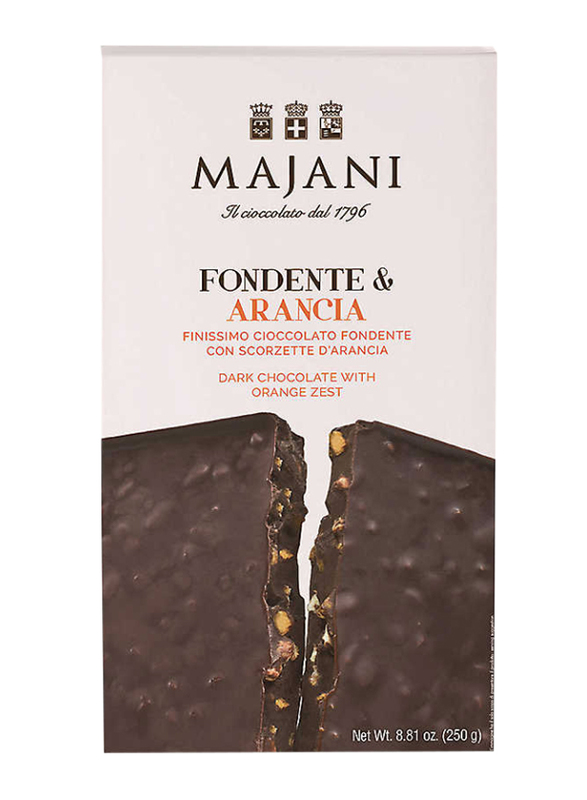 Majani 1796 Dark Chocolate Bar with Orange Peel, 250g