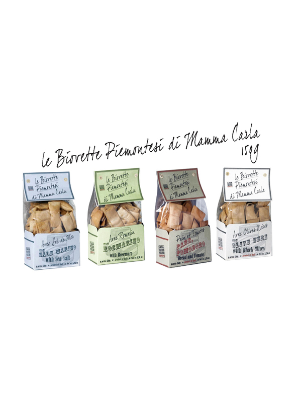 Casa Vecchio Mulino Biovette Piemontesi Italian Mini Flat Bread with Black Olives, 150g