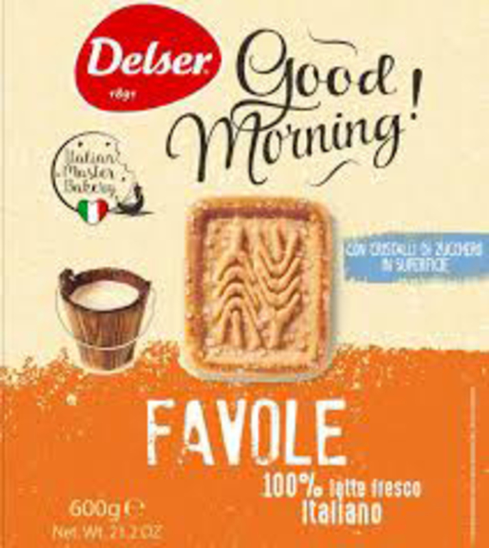 Delser 1891 Favole Frollini Italian Milk Biscuits with Sugar Crystals, 600g