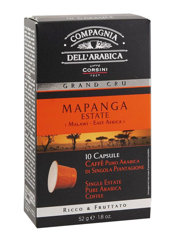 

Corsini Mapanga Estate Single Estate Pure Arabica Coffee Compatible Capsules, 10 Capsules, 52g