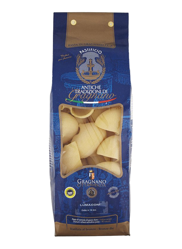 Antiche Tradizioni di Gragnano Durum Wheat Semolina Bronze Die Lumaconi Pasta, 500g