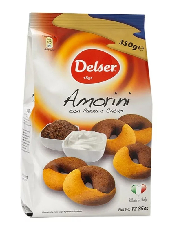 Delser 1891 Amorini Italian Biscuits Cookies Frollini with Cream and Cacao, 350g