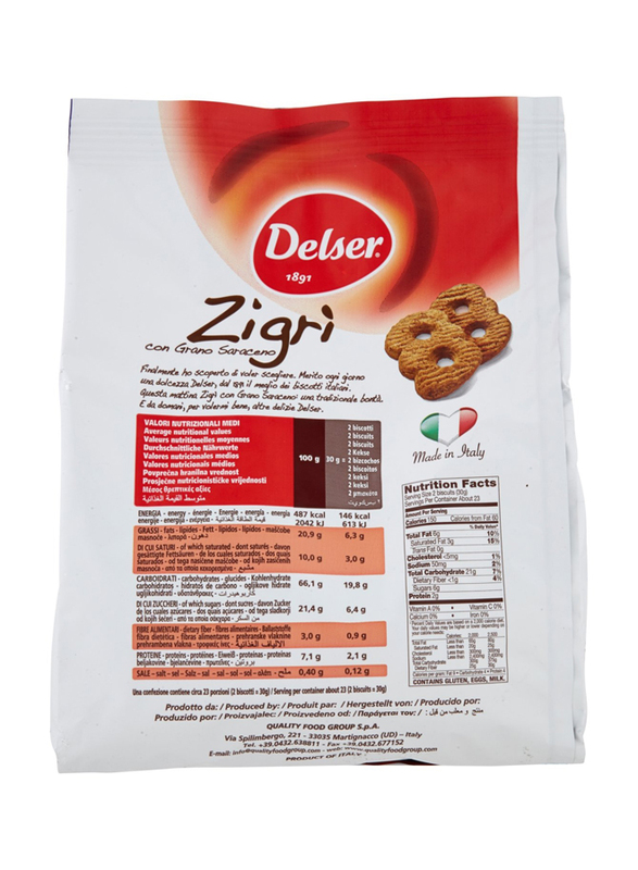 Delser 1891 Zigri Frollini Biscuits with Buckwheat Great, 700g