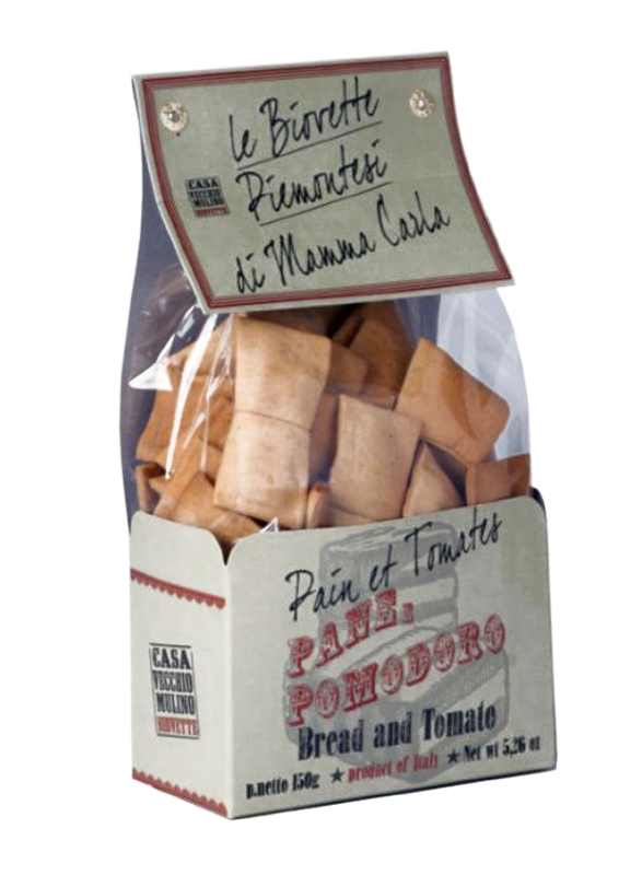 Casa Vecchio Mulino Biovette Piemontesi Italian Mini Flat Bread with Tomato, 150g