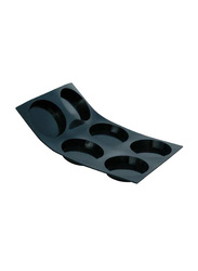 De Buyer 8.5 cm MoulFlex Silicone 6 Tartlet Molds Tray, 1978.01, 30x20x1.5 cm, Black