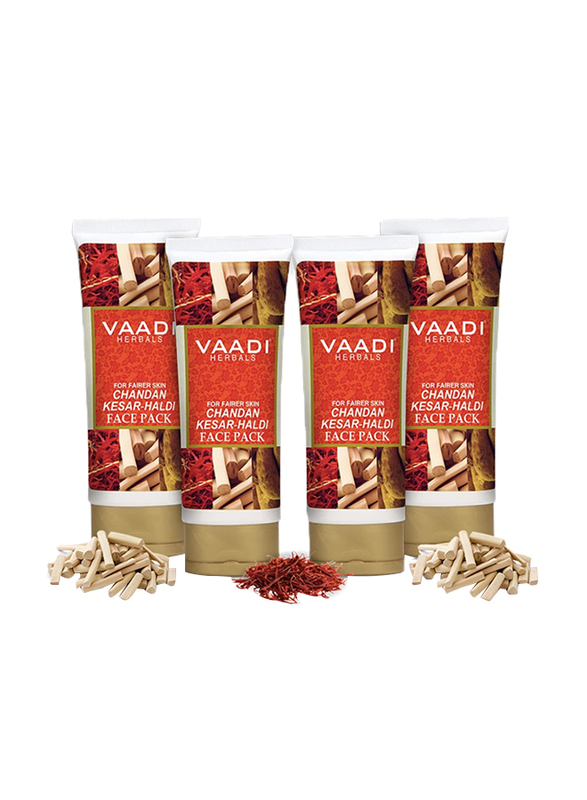

Vaadi Herbals Organic Saffron Sandalwood Fairness Face Cream, 120gm, 4 Pieces