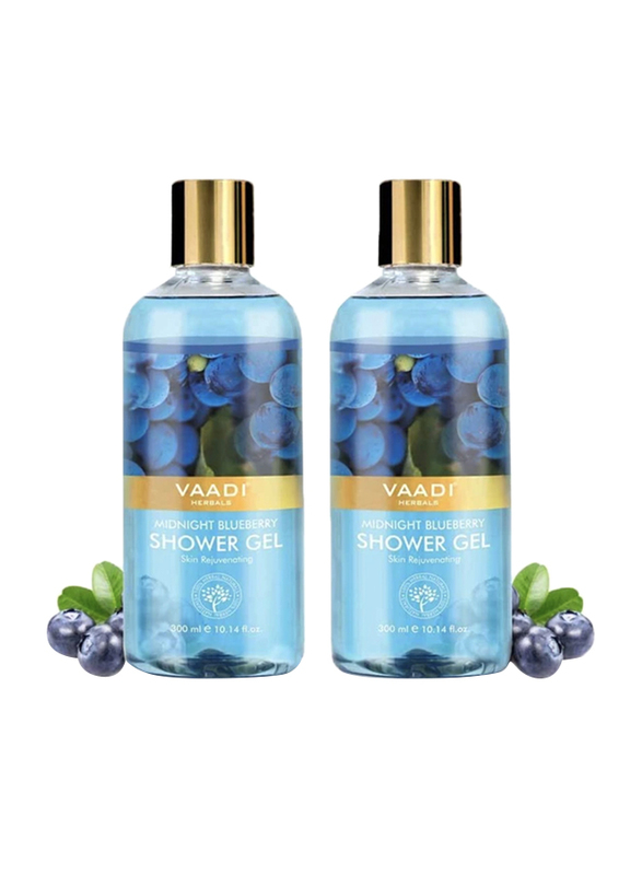 

Vaadi Herbals Midnight Blueberry Organic Shower Gel for Skin Tightening Therapy, 300ml, 2 Pieces