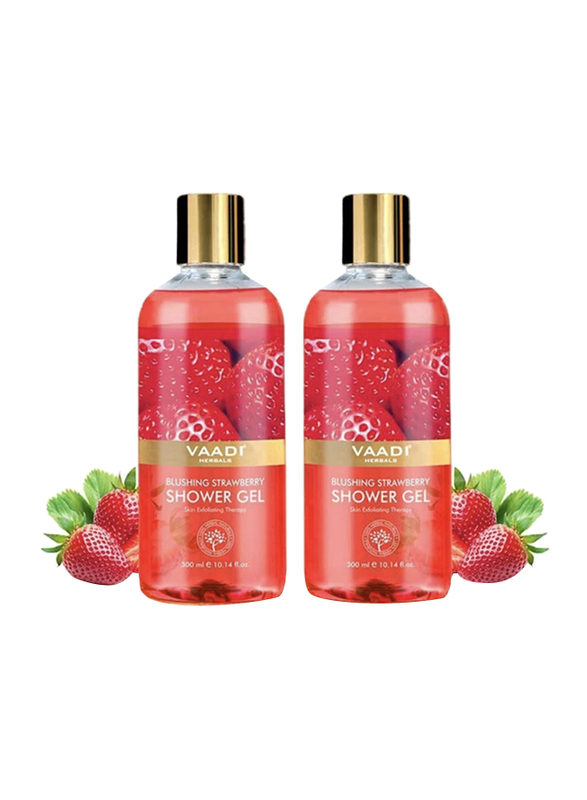 

Vaadi Herbals Blushing Strawberry Organic Shower Gel for Skin Firming Therapy, 300ml, 2 Pieces