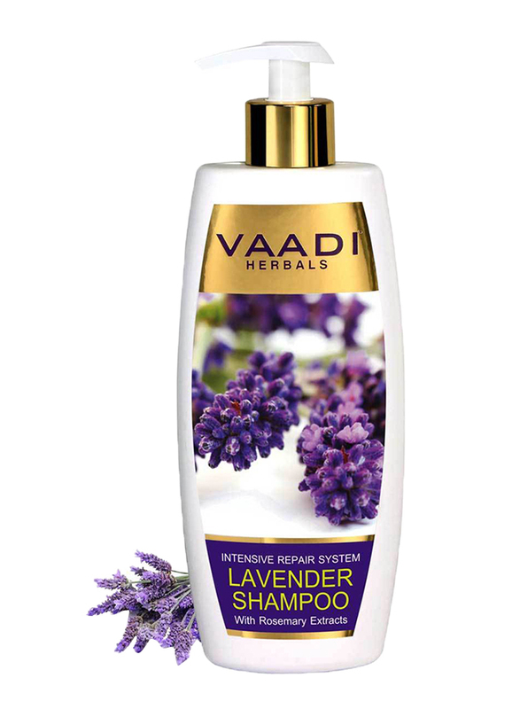 

Vaadi Herbals Intensive Repair Lavender Shampoo, with Rosemary Extract for Damaged Hair, 350ml