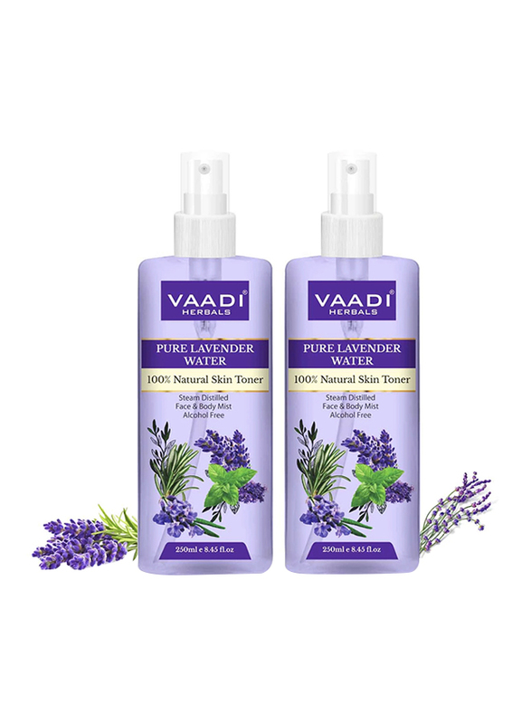 

Vaadi Herbals Lavender Water 100% Natural and Pure Skin Toner, 250ml, 2 Pieces