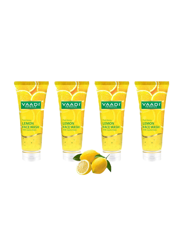 

Vaadi Herbals Skin Hydrating Organic Lemon Face Wash, with Jojoba Beads, 60ml, 4 Pieces
