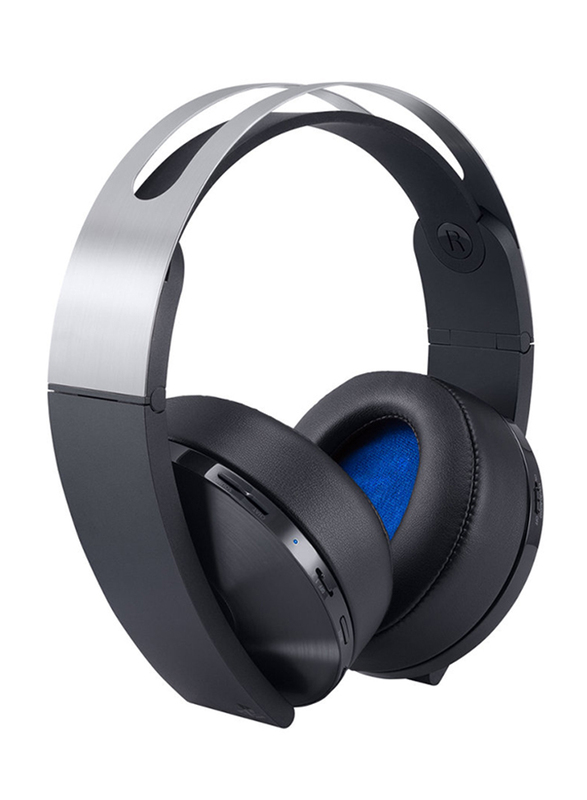 Sony PlayStation 4 Platinum Wireless Over-Ear Noise Cancelling Gaming Headphones, with Mic, Black/Silver