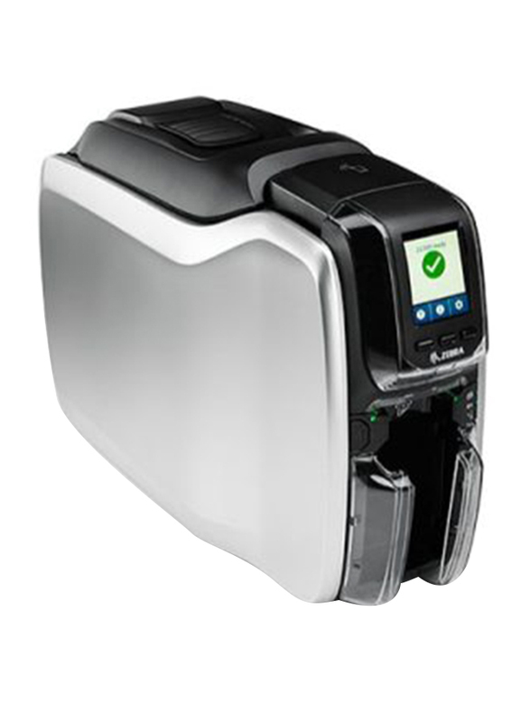 ZEBRA ZC300 Dual Sided ID Card Printer, with 1 Color Ribbon + 100 Cards + Cardstudio Classic Software, White