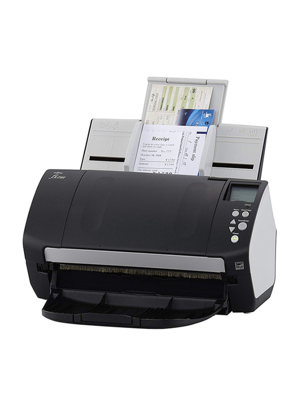 Fujitsu Fi-7160 Color Duplex Document Scanner, 600DPI, White LED Array Display, Black/White