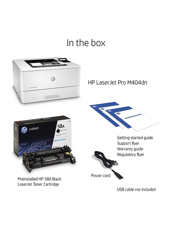 HP LaserJet Pro M404DN Laser Printer, White