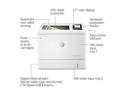 HP Color LaserJet Enterprise M554dn Printer, White