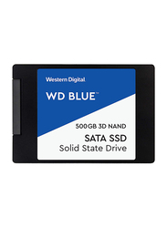 Western Digital 500GB SSD 2.5 Inch 3D Nand Sata Hard Drive, Wds500g2b0a, Blue