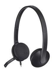 Logitech H340 On-Ear Head Set, with External Mic, Black