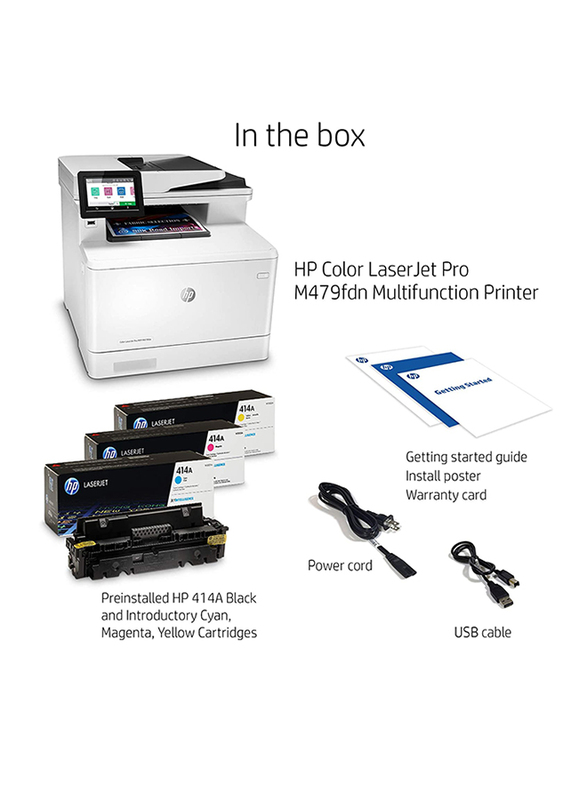 HP LaserJet Pro MFP M479FDN All-in-One-Printer, White
