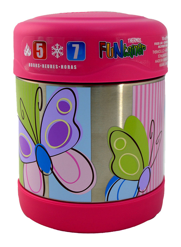 

Thermos Funtainer Stainless Steel Food Jar, Butterfly, 290ml, Silver/Pink