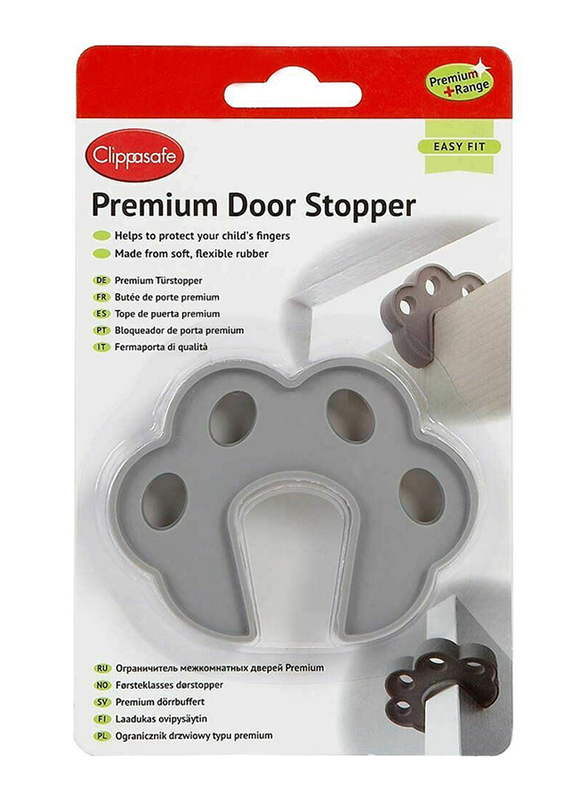 

Clippasafe Premium Rubber Door Stopper, Grey