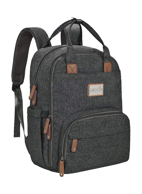 Moon Kary Me Backpack Diaper Bag with Changing Pad, Dark Grey