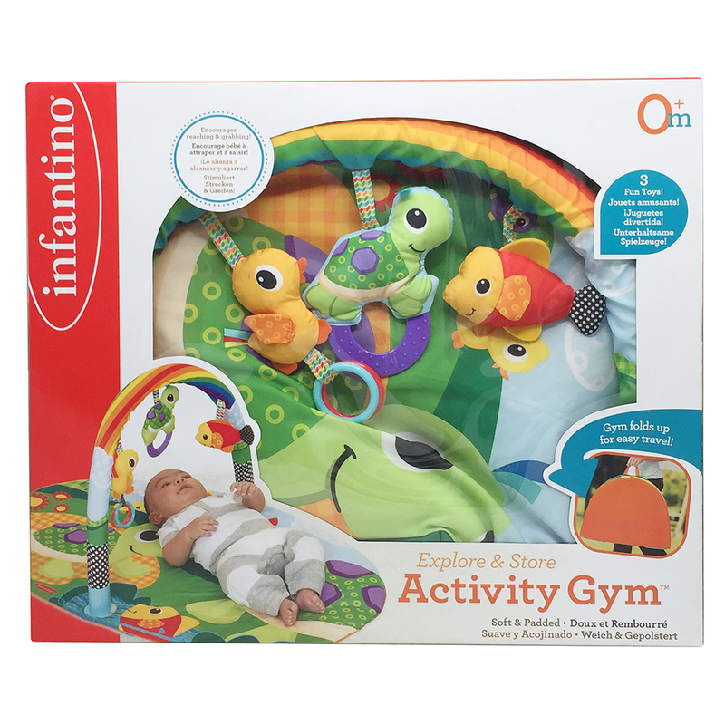 Infantino Explore & Store Activity Gym, Turtles, Pink/Green
