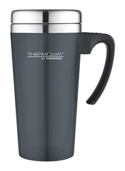 Thermos 400ml Thermocafe Stainless Steel with Plastic Cover Drinking Mug, Grey