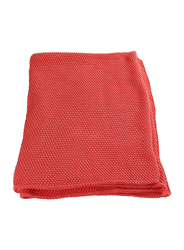 Moon Pram Cot Bed Moses Basket Cotton Cellular Baby Blanket, 80 x 110cm, Saffron Orange