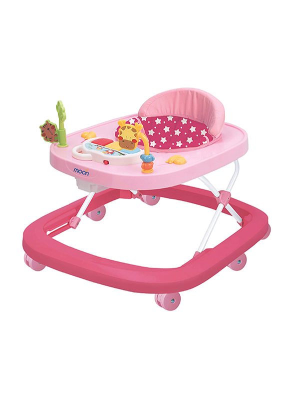Moon Drive Removable Tray Playful Baby Walker with Sounds & Music, 6 Months +, Pink