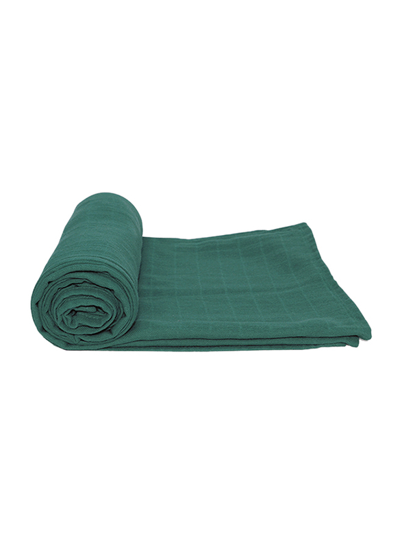 Tommy Lise Muslin Baby Swaddle, 120 x 120cm, 0-3 Months, Mangrove Green