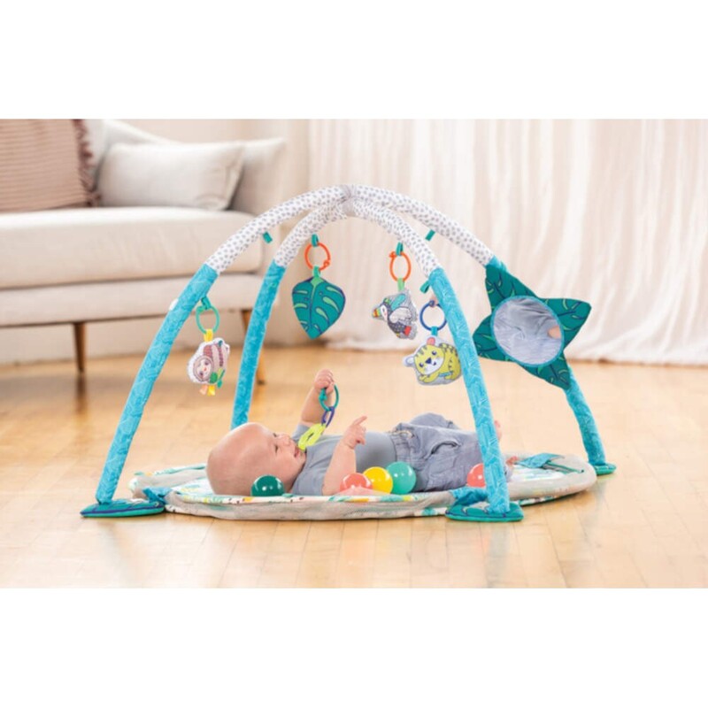 Infantino 3-in-1 Jumbo Activity Gym & Ball Pit, Blue/White