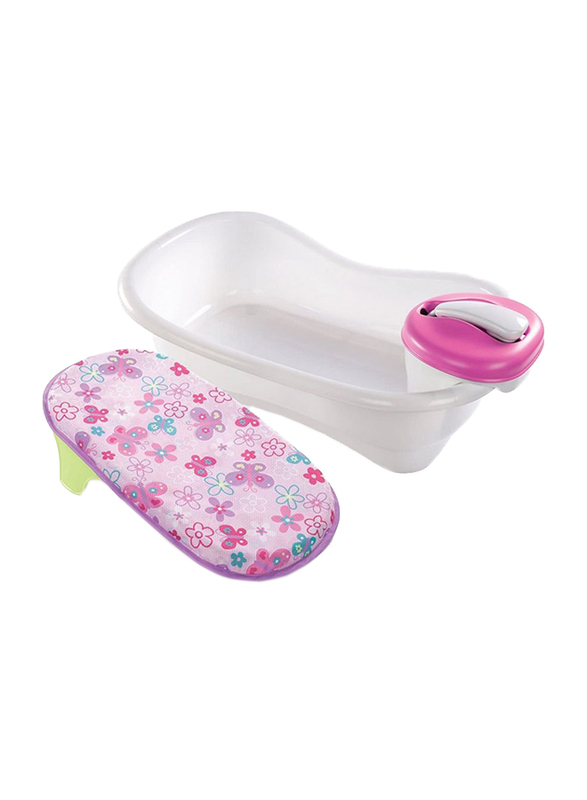 Summer Infant Newborn to Toddler Bath Center & Shower with My Size Potty Seat Combo Set for Kids, Pink/White