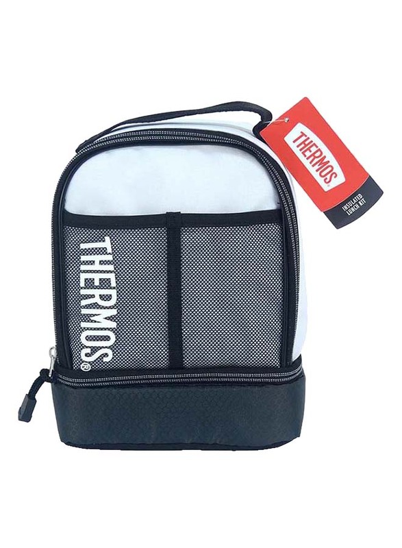 Thermos Sport Mesh Dual Lunch Kit for Kids, White/Black