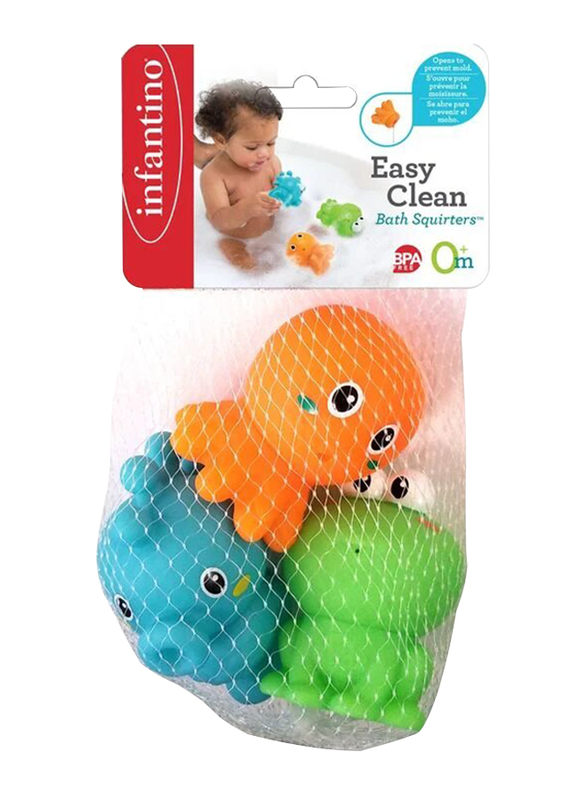 Infantino Easy Clean Bath Squirters With Clipstrip, Multicolor