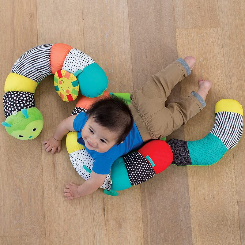 Infantino Gaga Prop A Pillar Tummy Time & Seated Support Playmat, Green/Red/Yellow