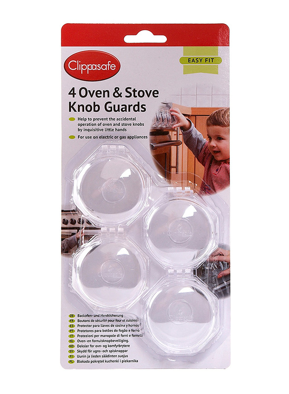 

Clippasafe Oven & Stove Knob Guards, 4 Pieces, Clear