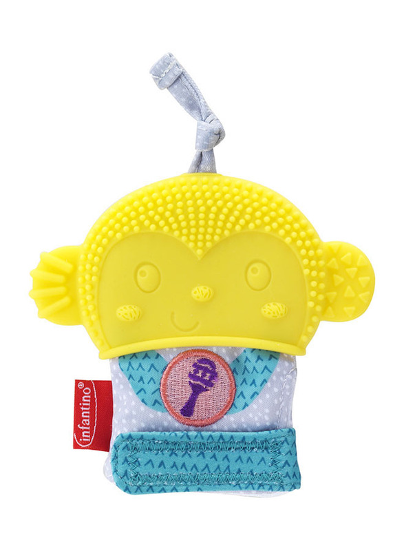 

Infantino Rattle & Crinkle Teething Mitten for Baby, Multicolour