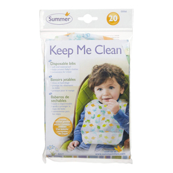 Summer Infant Keep Me Clean Disposable Bibs, 20 Pieces, Multicolor