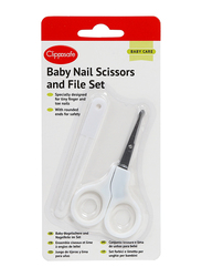 Clippasafe Baby Nail Scissors & File Set, White