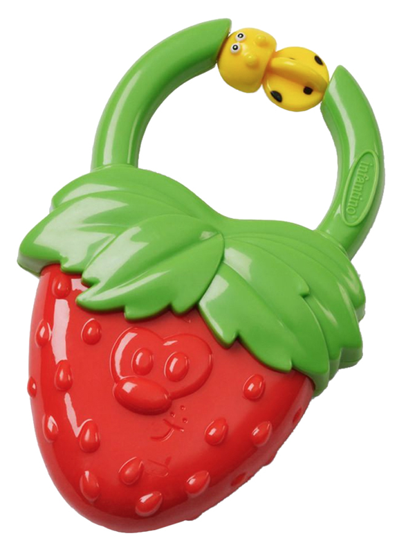 Infantino Vibrating Baby Teether, Strawberry, Red/Green
