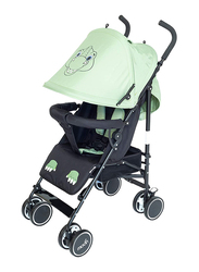 Moon Safari Character Dino Design Extra Large Canopy Single Baby Stroller, 3 Months +, Green/Black