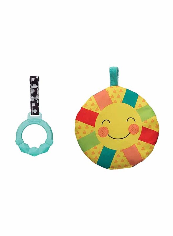 Infantino Gaga Prop A Pillar Tummy Time & Seated Support Playmat, Green/Red/Yellow
