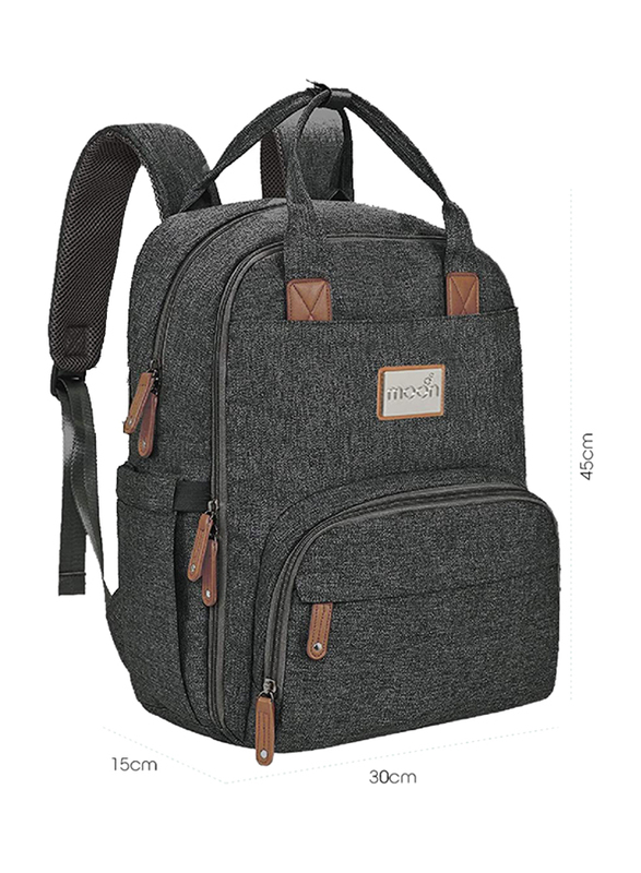 Moon Kary Me Backpack Diaper Bag with Changing Pad, Dark Grey